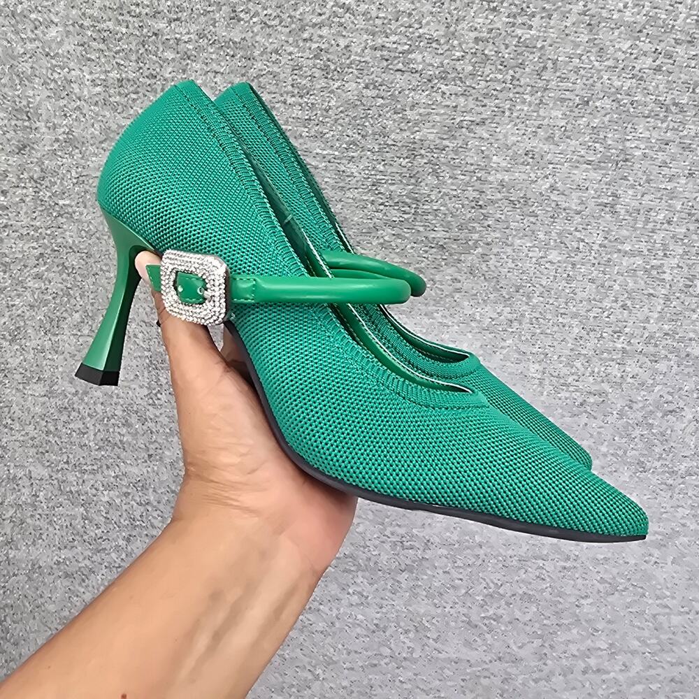 COSY ISLAND POINTED TOE HEELED PUMP, SIZE 8